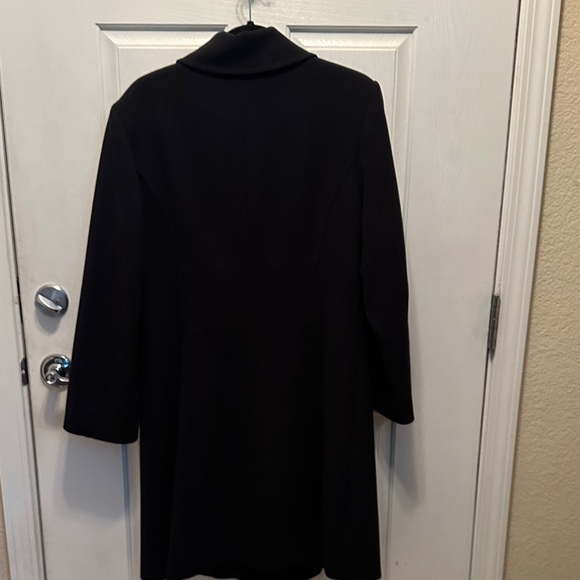 Kristen Blake Classic Black Fully Lined Washable Trench Coat Size 12 - Picture 7 of 8